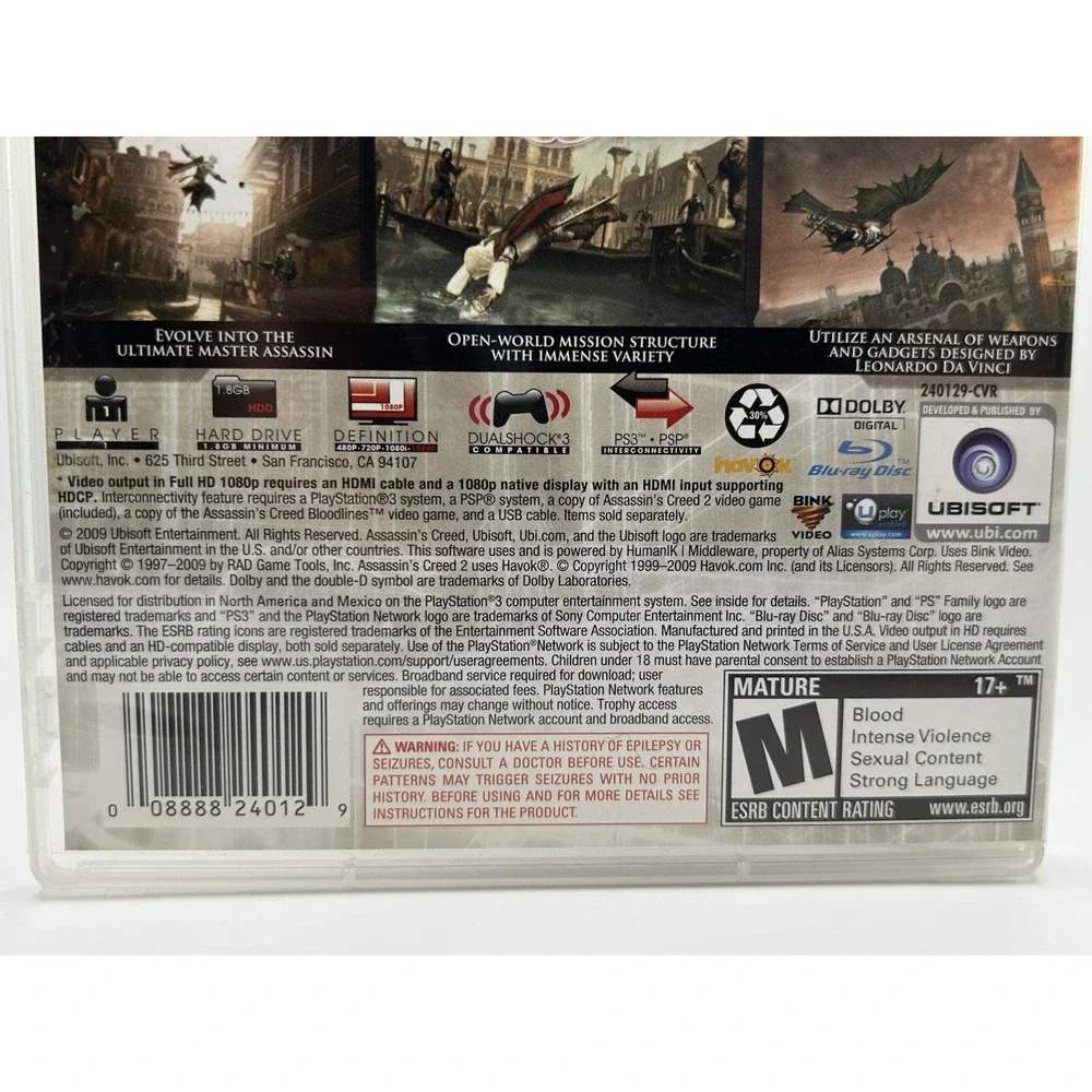 Assassin's Creed II Sony PlayStation 3 2009 Complete With Manual‎ EUC